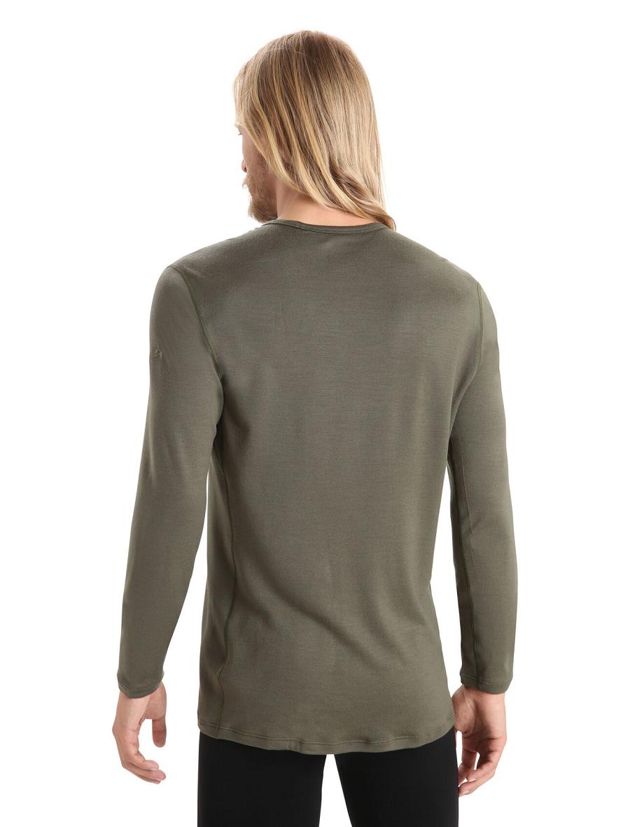 Loden Men's Icebreaker Merino 260 Tech Long Sleeve Crewe Thermal Top Base Layers | USA 1395NWYB